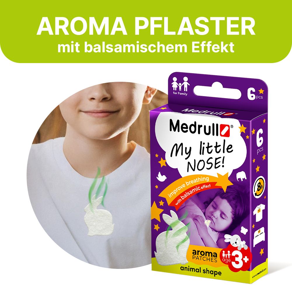 Aroma-Pflaster in Tierform auf Kleidung, mit balsamischem Effekt.