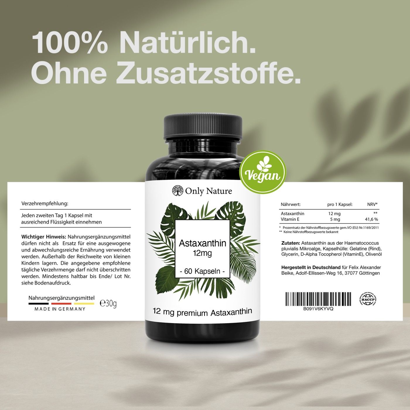 Only Nature Astaxanthin 12 mg