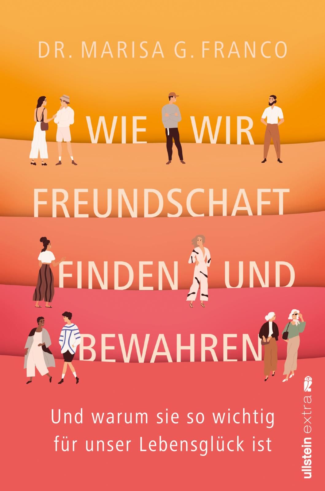 Buchcover mit Titel "Wie wir Freundschaft finden und bewahren". Illustration von Menschen in verschiedenen Farben.