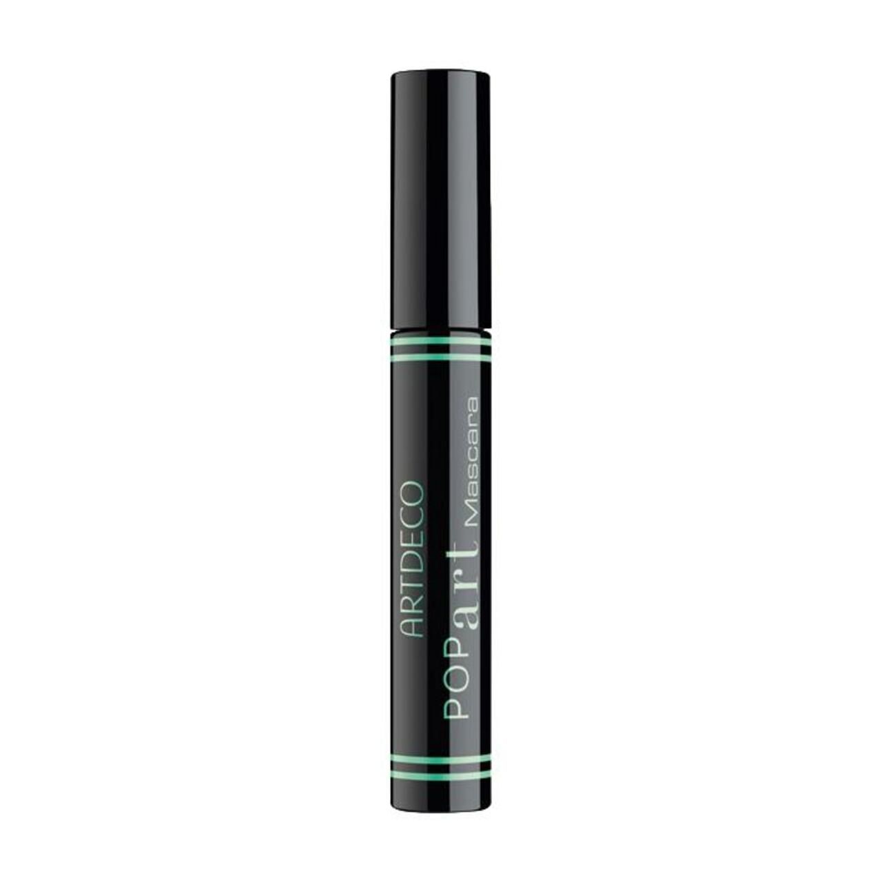 Schwarze Mascarahülse mit schwarzem Deckel. Aufschrift: Artdeco Pop Art Mascara.