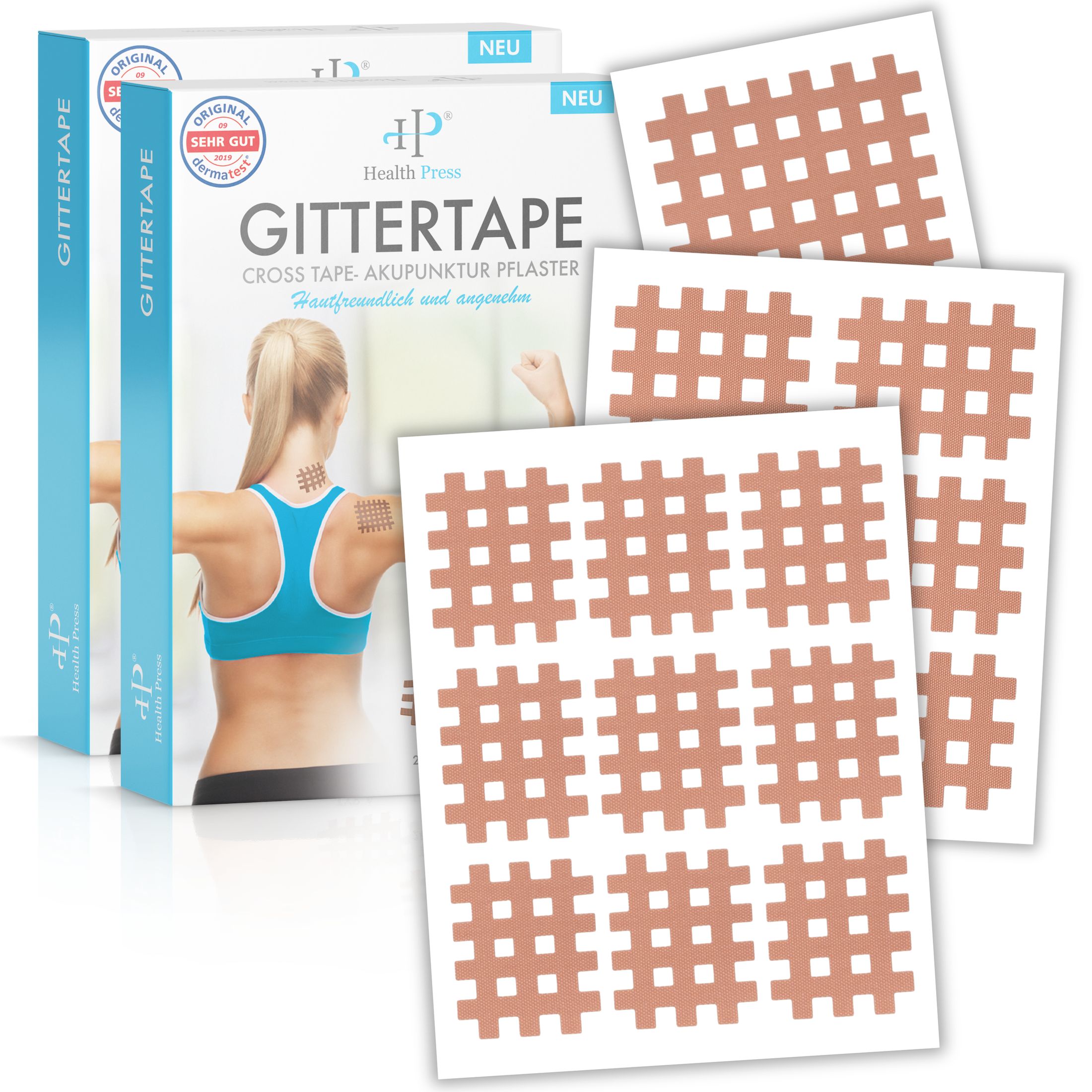 Health Press Gittertape Typ Mix 2er Set – Crosstape & Gitterpflaster