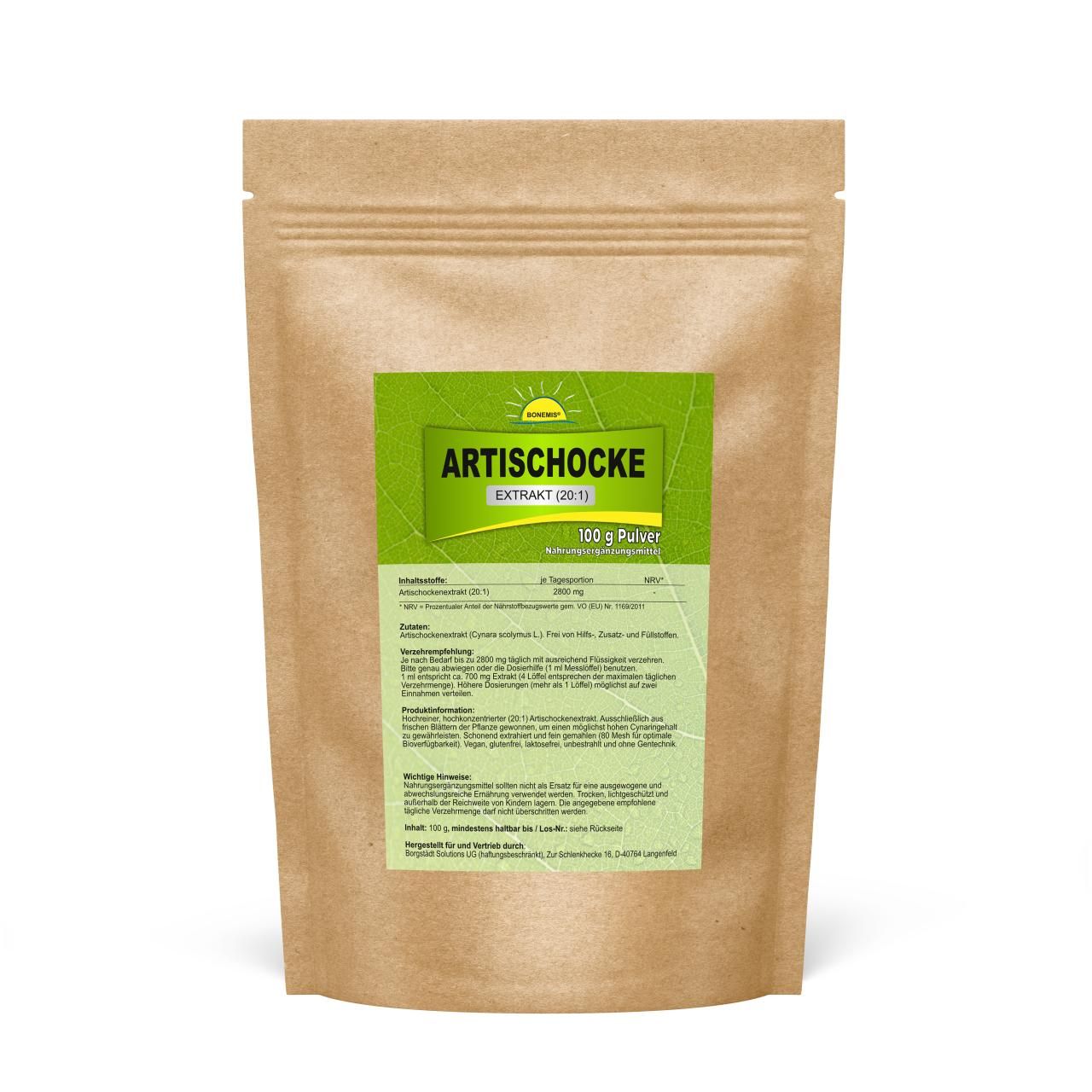 Bonemis® Artischocke, Extrakt (20:1), Premiumqualität ohne Zusätze 0,1 kg Pulver