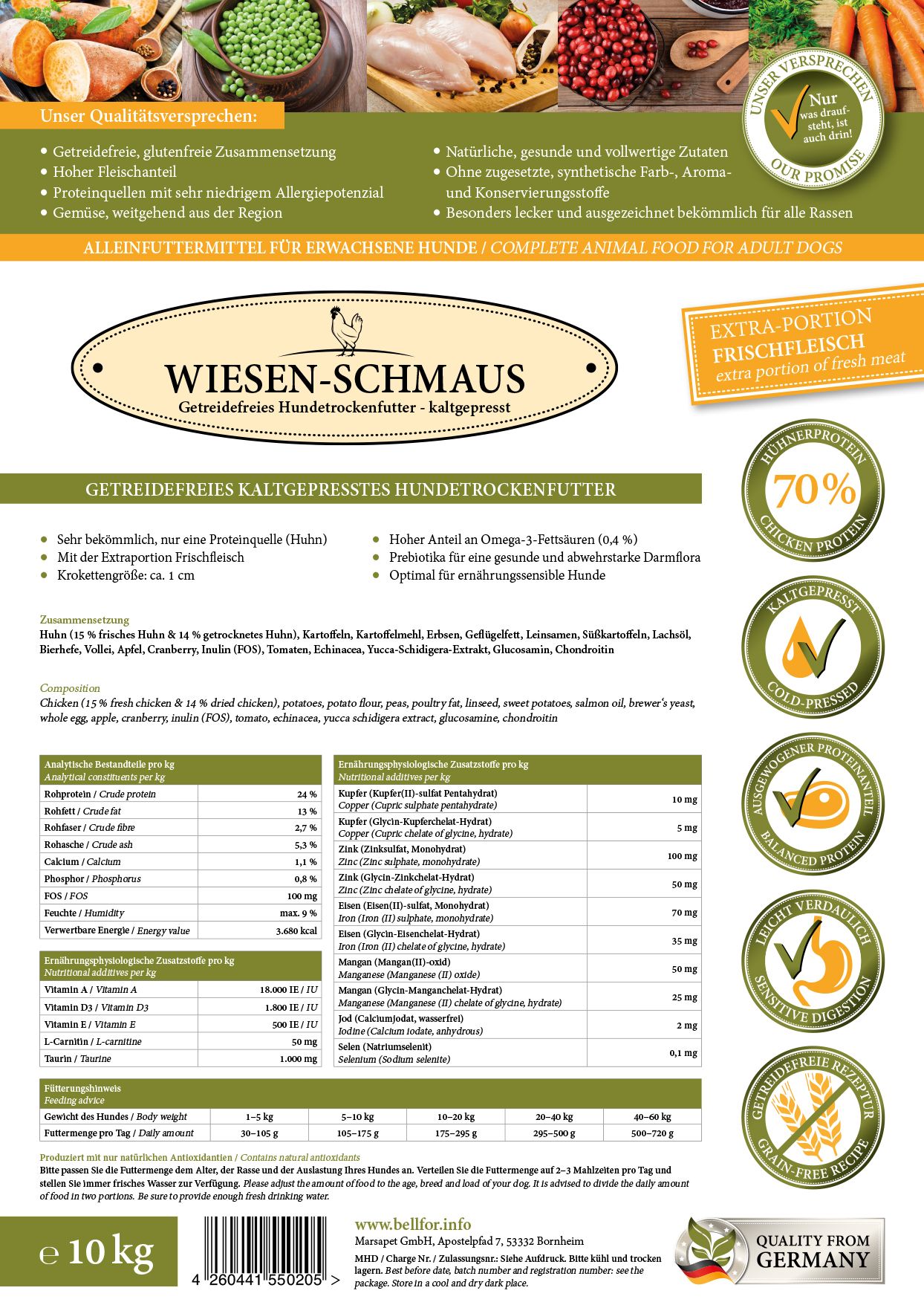 Bellfor Sparset Nr. 3 - Wiesen-Schmaus + Fleischstreifen Truthahn Ente 10,4 kg Set