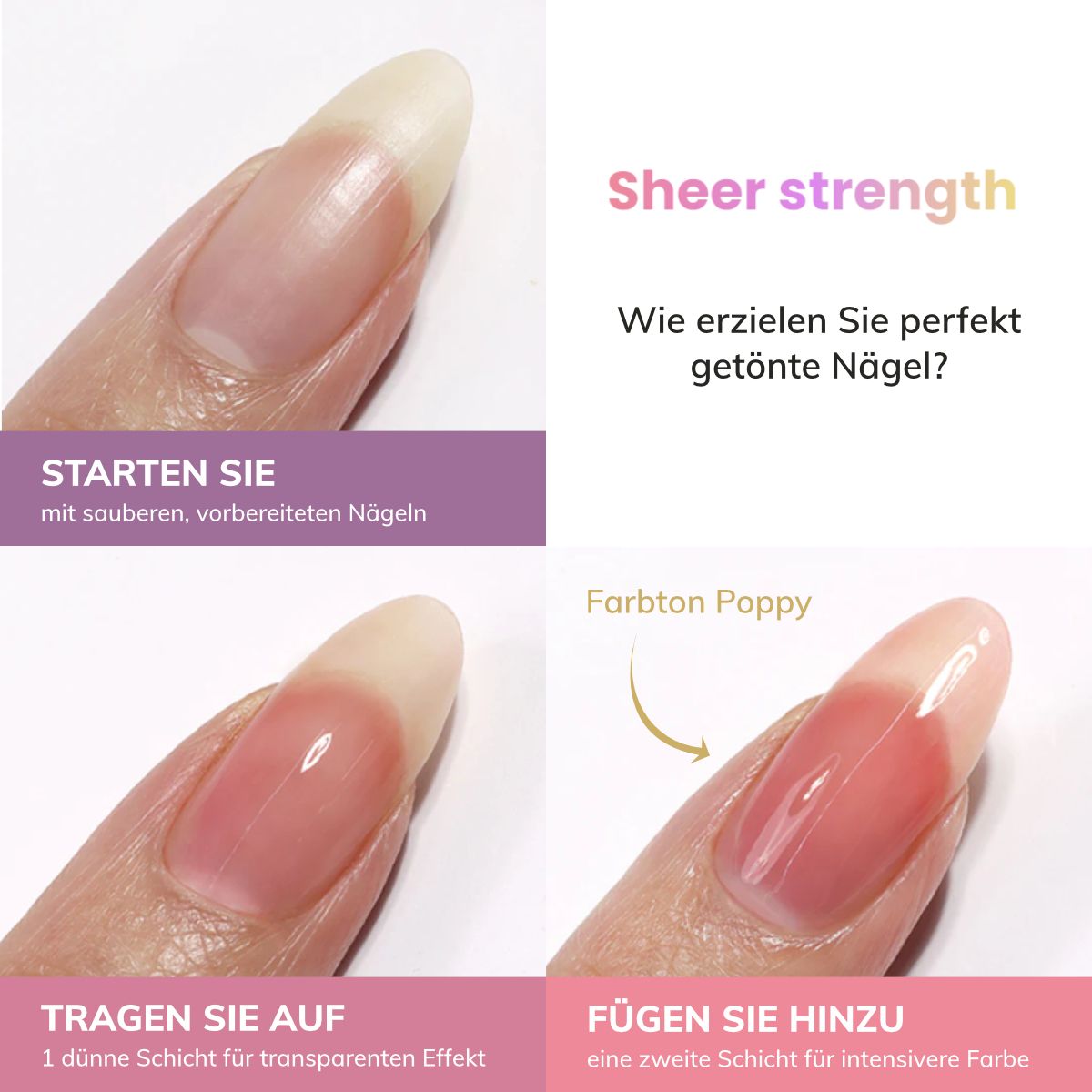 LONDONTOWN Kur Sheer Strength Nail Blush Poppy stärkender Nagellack