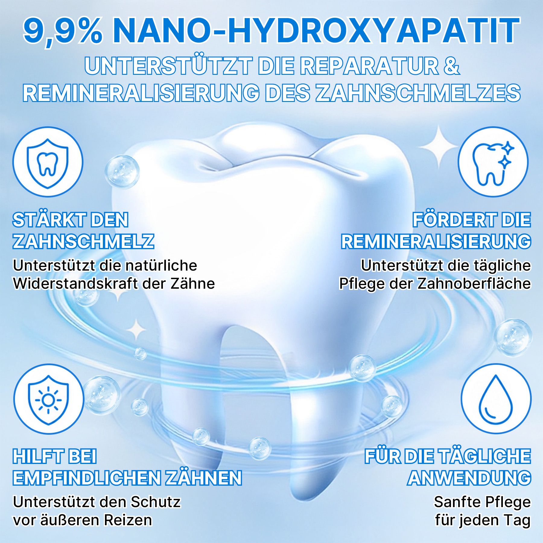 ALIVER Zahnpasta Hydroxylapatit 9.9+% Aufhellende Zahncreme für die Mundpflege