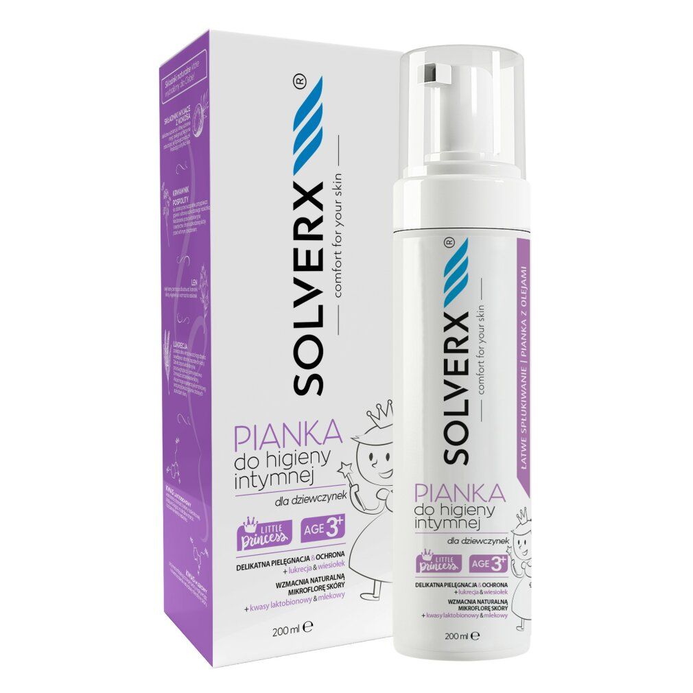 solverx Sensitive Haut Intimhygieneschaum für mädchen 3+ 0,2 l