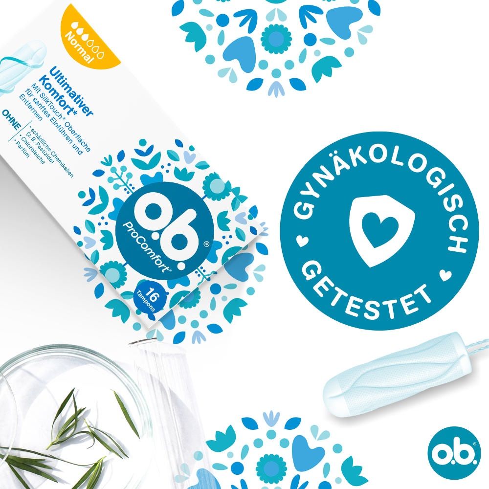 Runder Aufkleber mit Text: 100% pflanzlich basierter Tamponkern. Grünes Blatt-Logo.