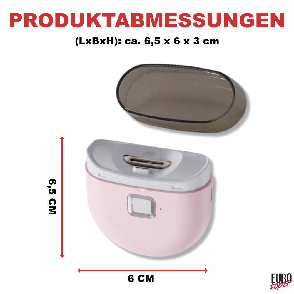 EUROtops Nageltrimmer mit LED – elektrischer Nagelschneider mit 2 Stufen - Rosa