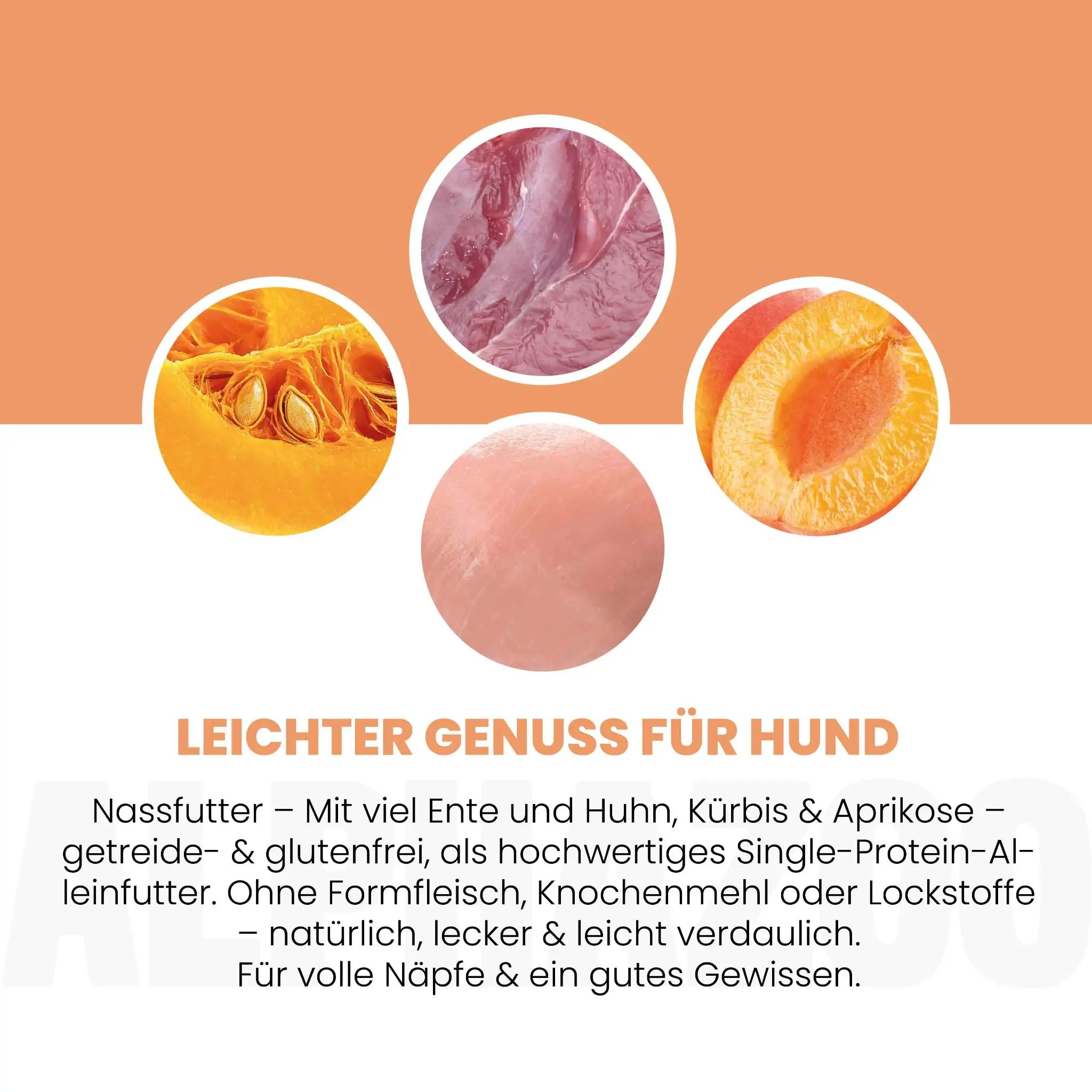alphazoo Ente + Huhn Welpen Nassfutter für Hunde – Welpenfutter mit Ente und Huhn