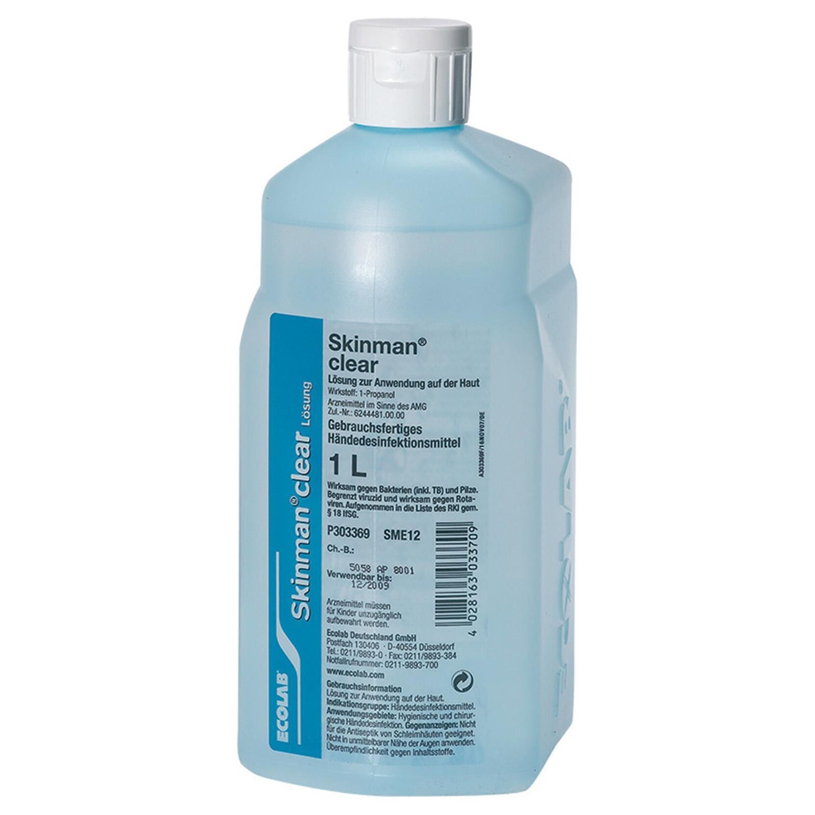 ECOLAB Skinman® clear Händedesinfektion Euroflasche