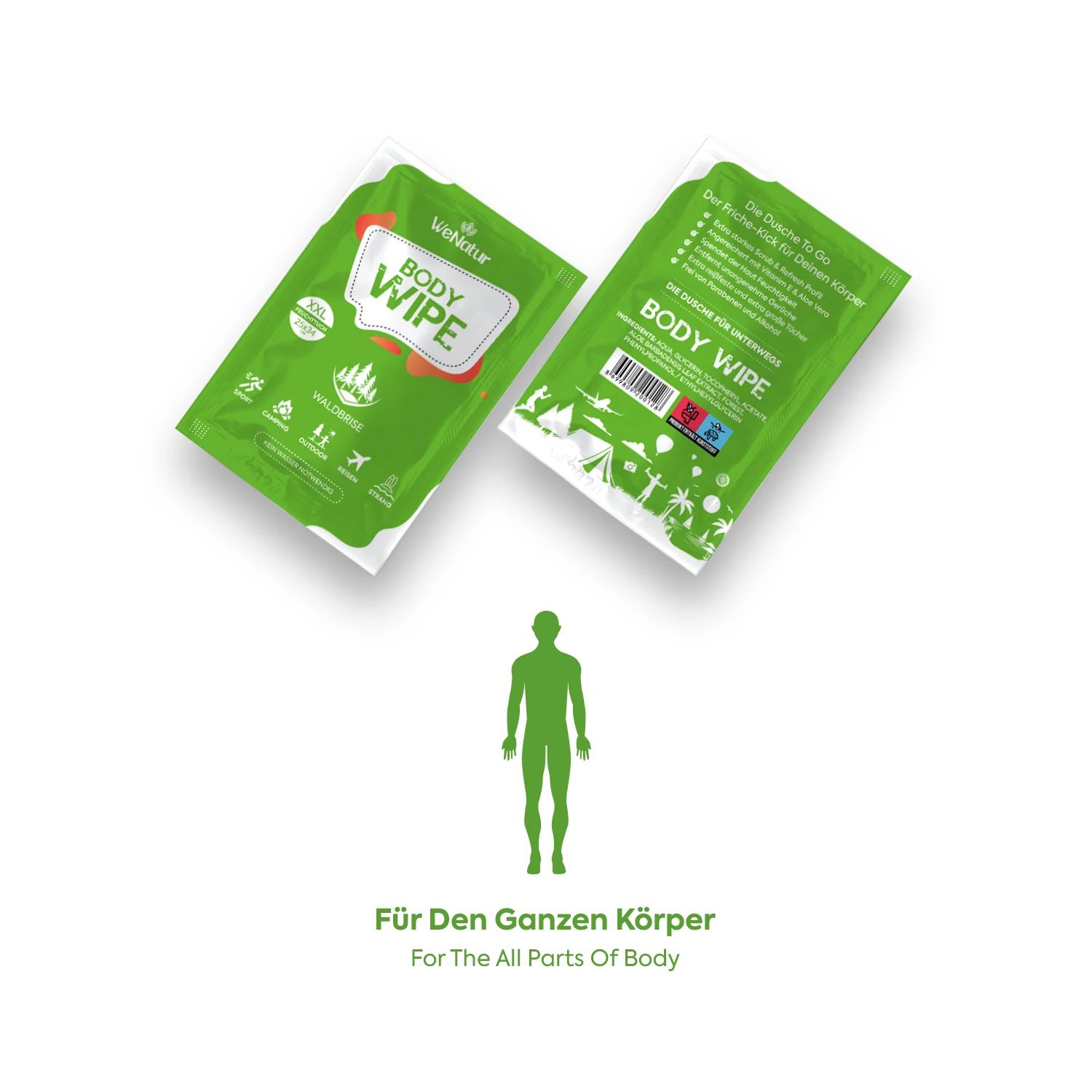 We Natur Body Wipe - Waldbrise (XXL Feuchttücher)