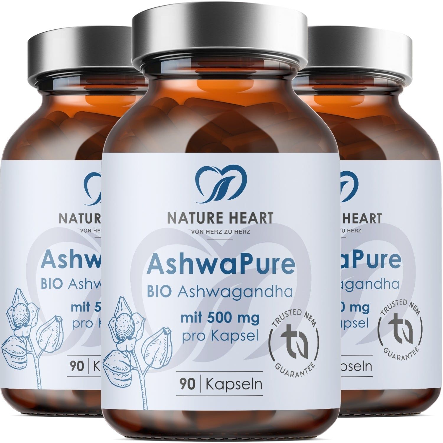 Nature Heart AshwaPure BIO Ksm66 3x90 St Kapseln