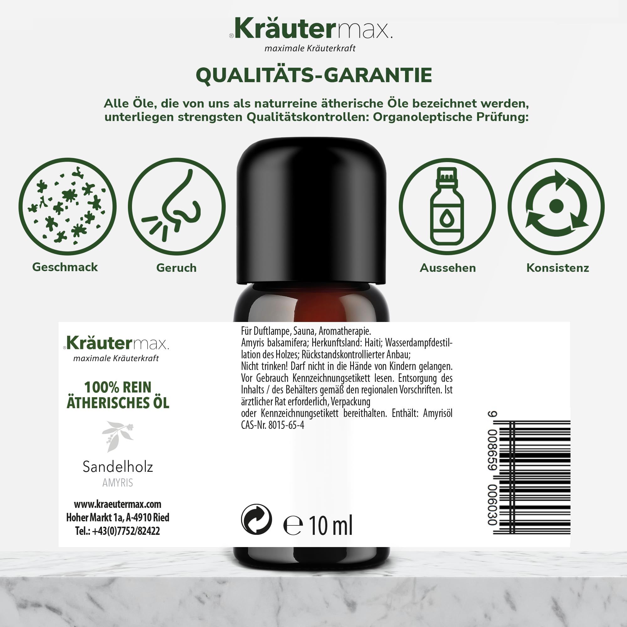 Kräutermax Sandelholzöl (Amyris) 100 % rein ätherisches Öl