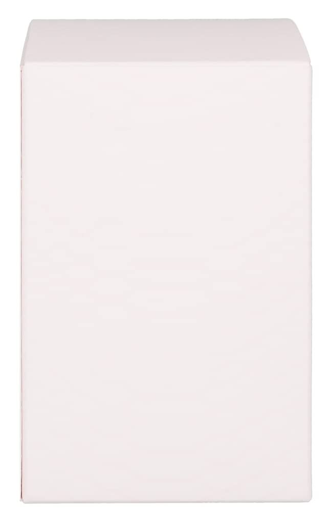 Weiße rechteckige Verpackung.