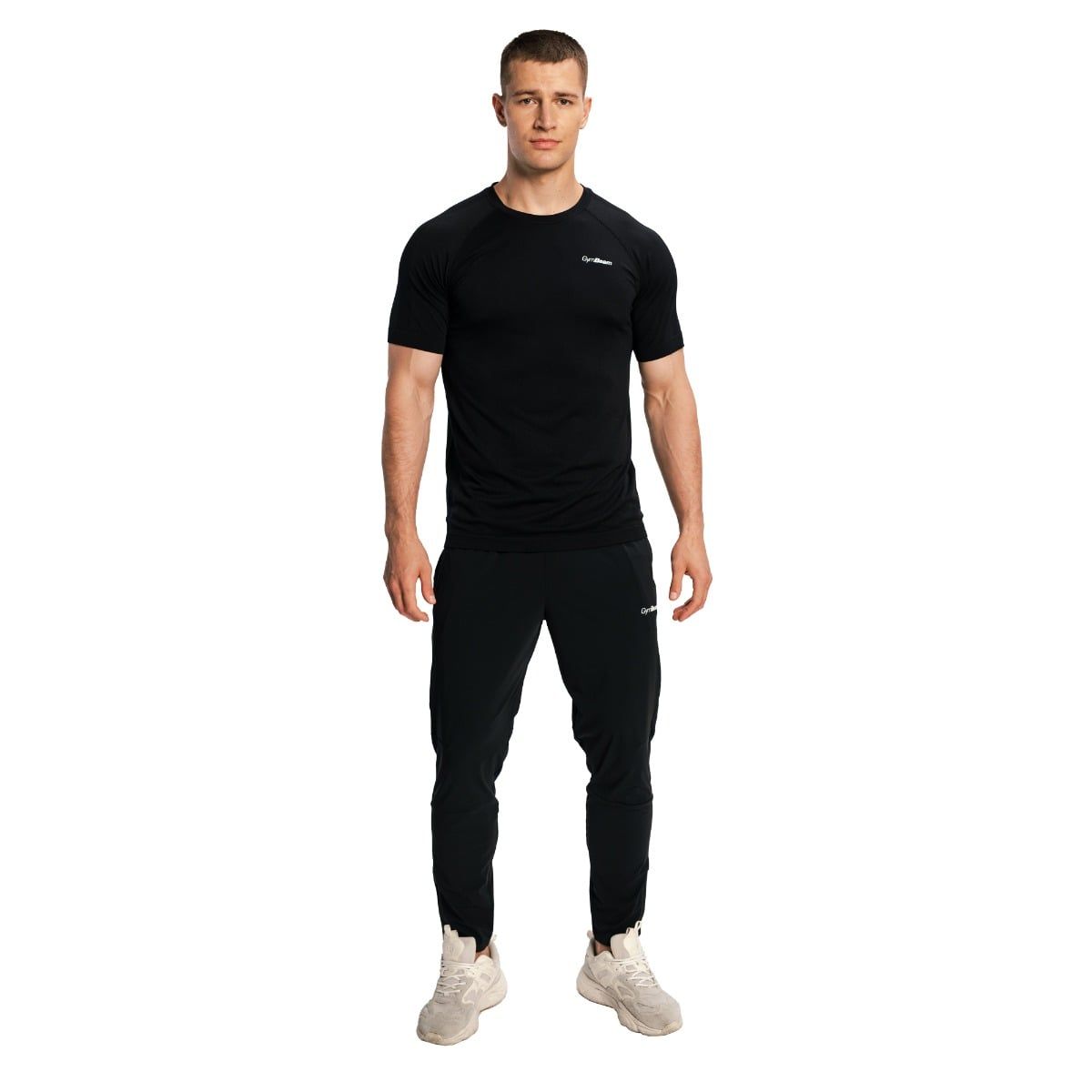 GymBeam Hose Herren slim mit Gummizug und Reißverschlusstaschen Pulse X Running schwarz