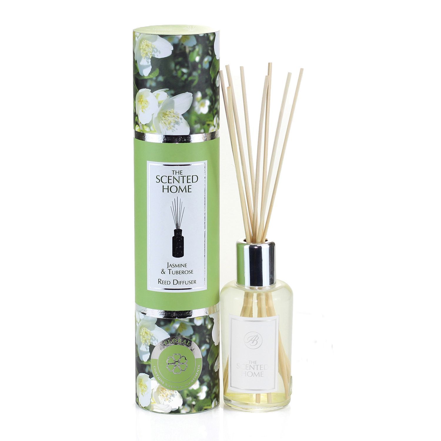 The Scented Home Raumduft Jasmine & Tuberose Duftdiffuser mit Rattanstäbchen 150 ml