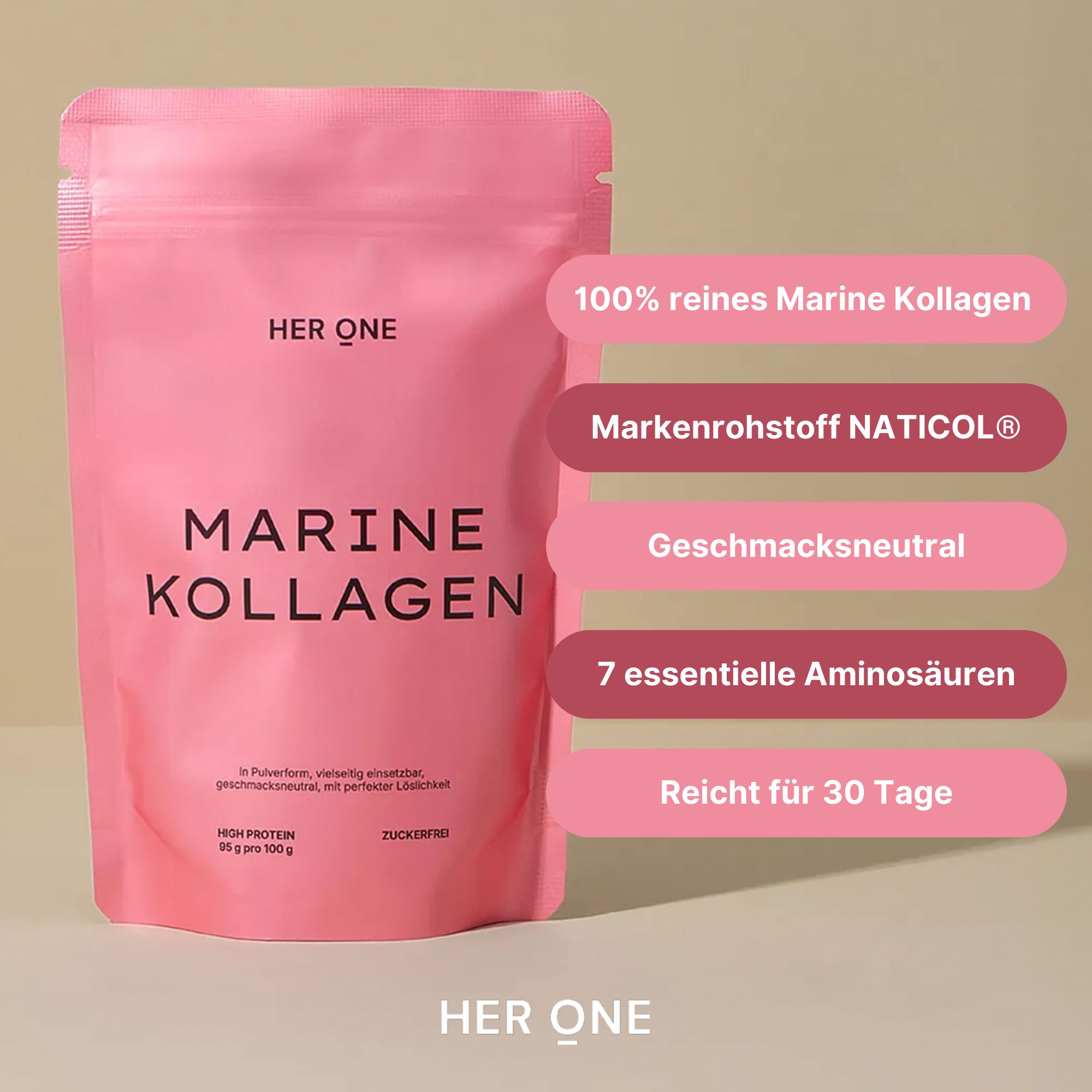 HER ONE Naticol® Marine Kollagen mit Chrom & Kupfer