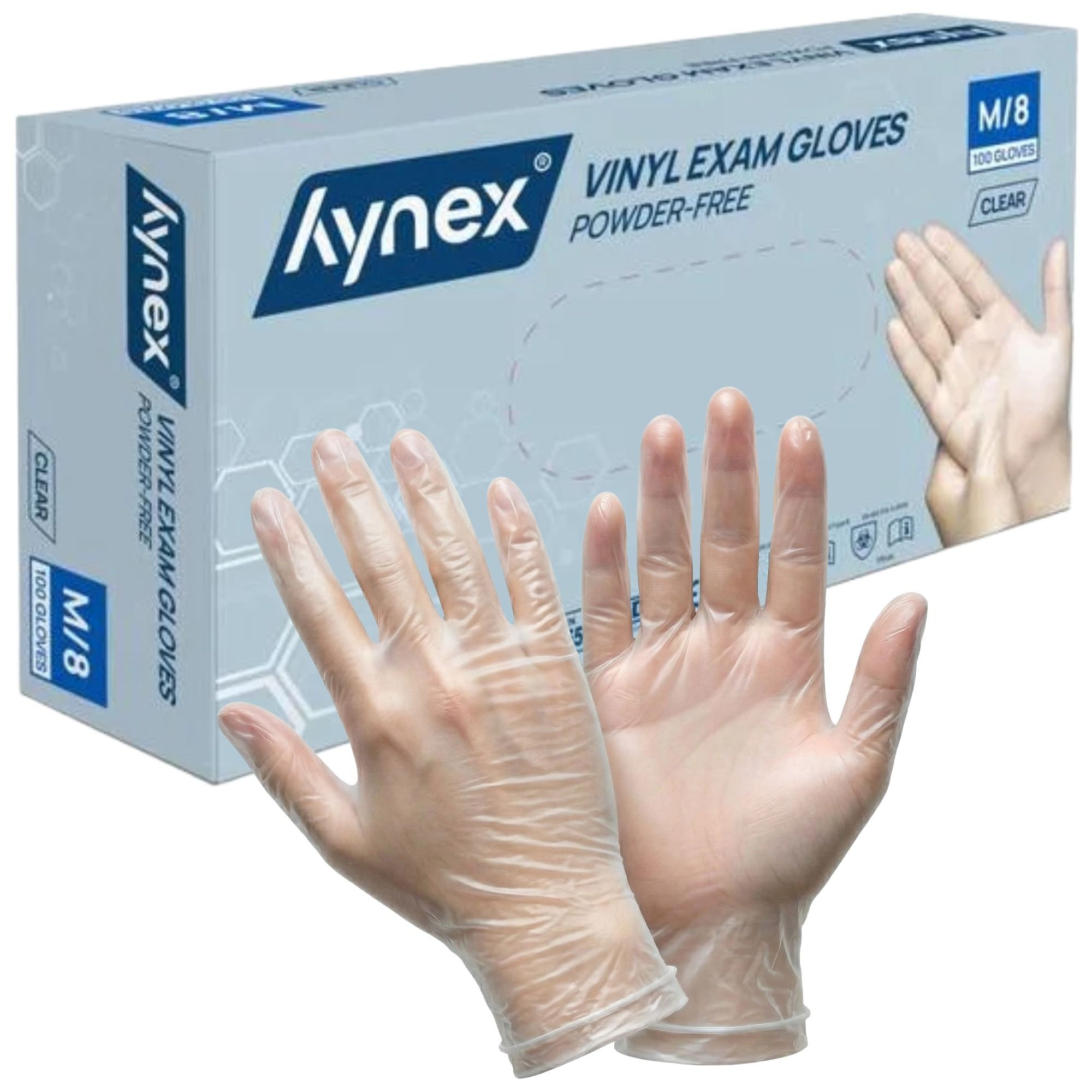 Hynex Vinylhandschuhe transparent puderfrei 4,5g für Pflege Medizin Lebensmittel 100 St