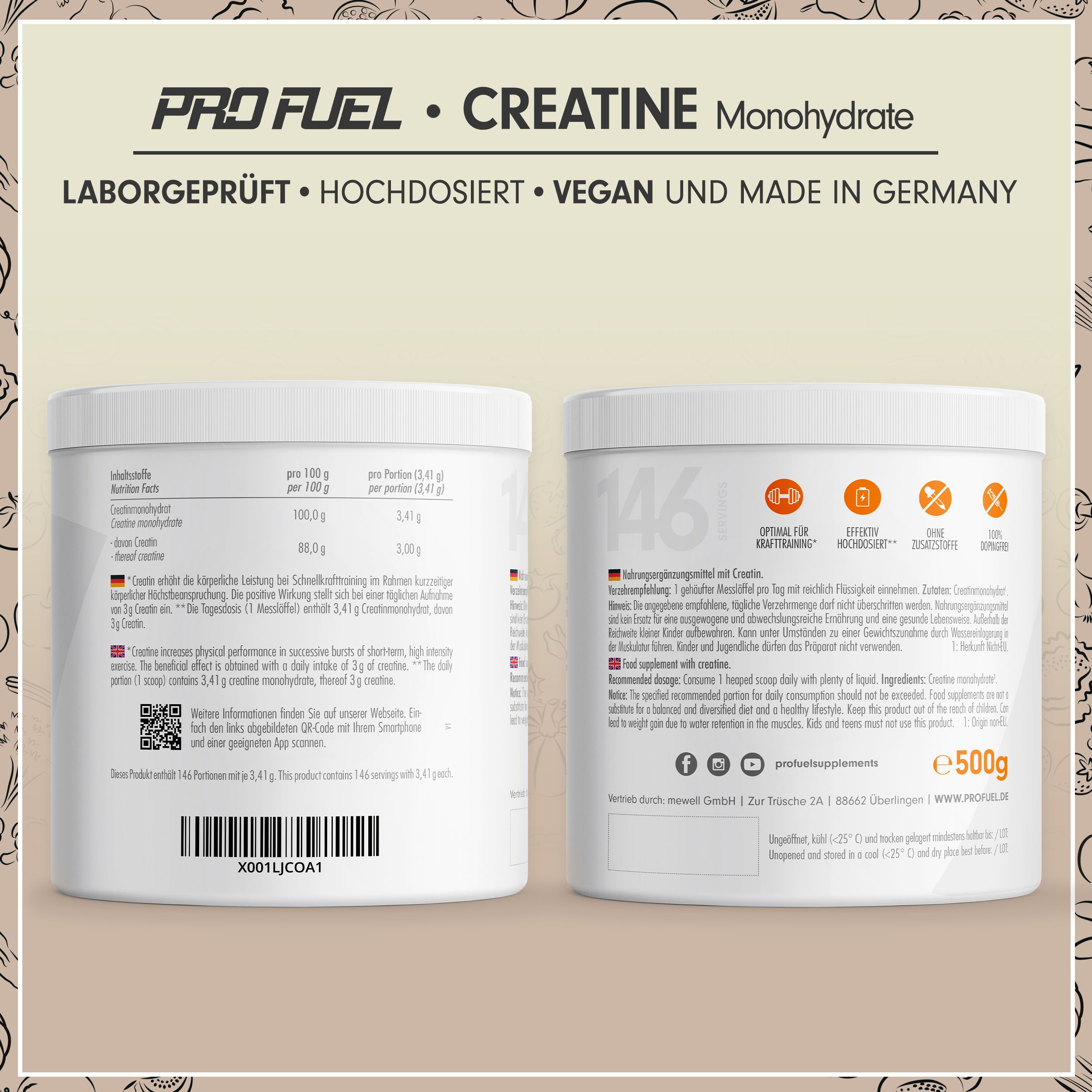 ProFuel - CREATIN Monohydrat Pulver