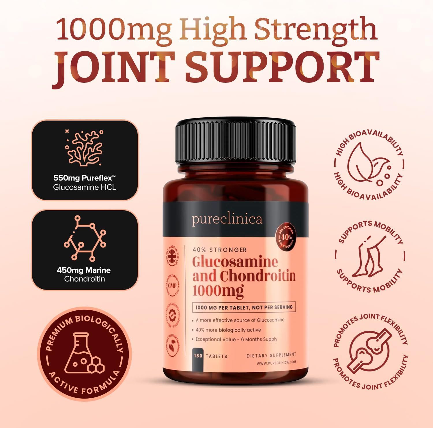 pureclinica Glucosamin HCL & Chondroitin Tabletten