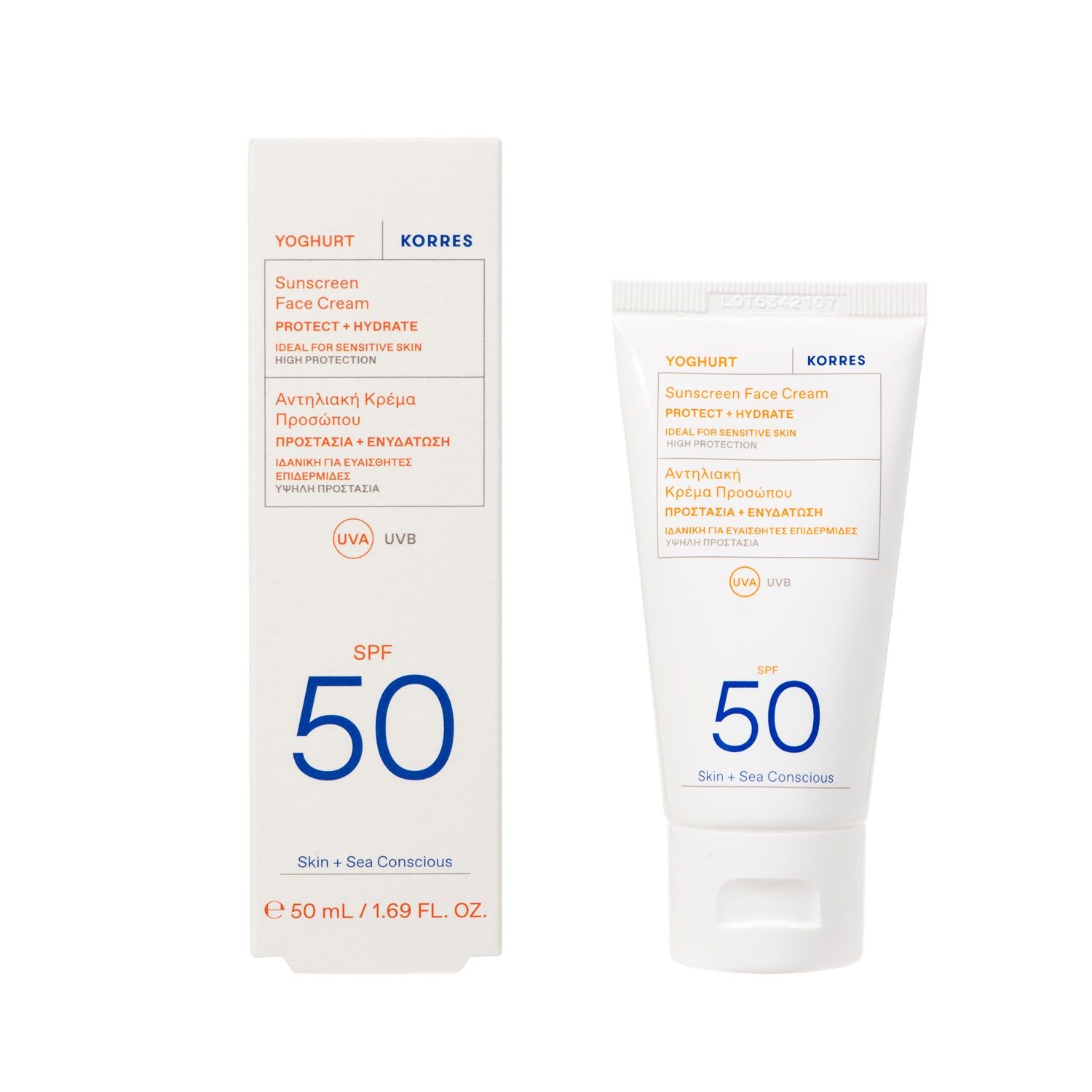 Korres Yoghurt Sonnencreme-Gel für das Gesicht Spf50 50 ml Sonnenschutzcreme