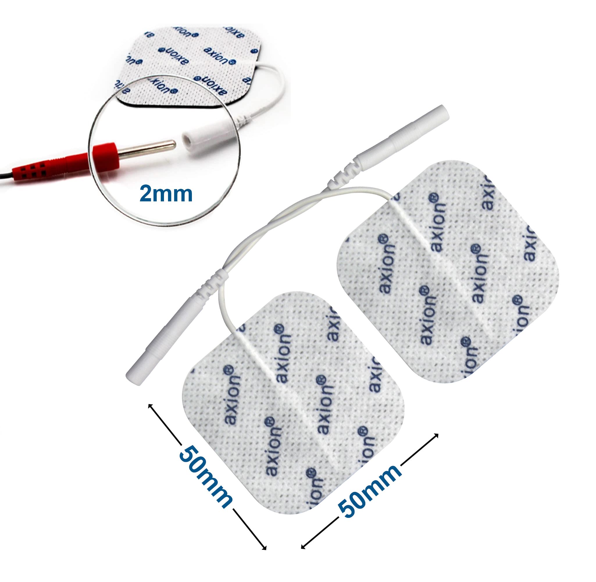 axion® selbstklebende Elektrodenpads 5x5 cm im Set – passend zu axion, Prorelax, Promed, etc.