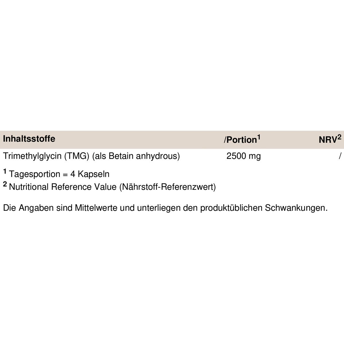 Peak Betaine TMG 0,108 kg Kapseln