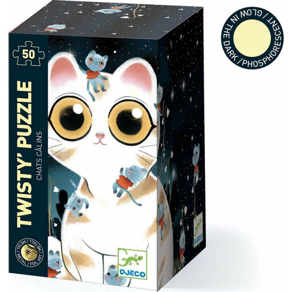 djeco Beleuchtetes Puzzle Niedliche Katzen 50 Teile