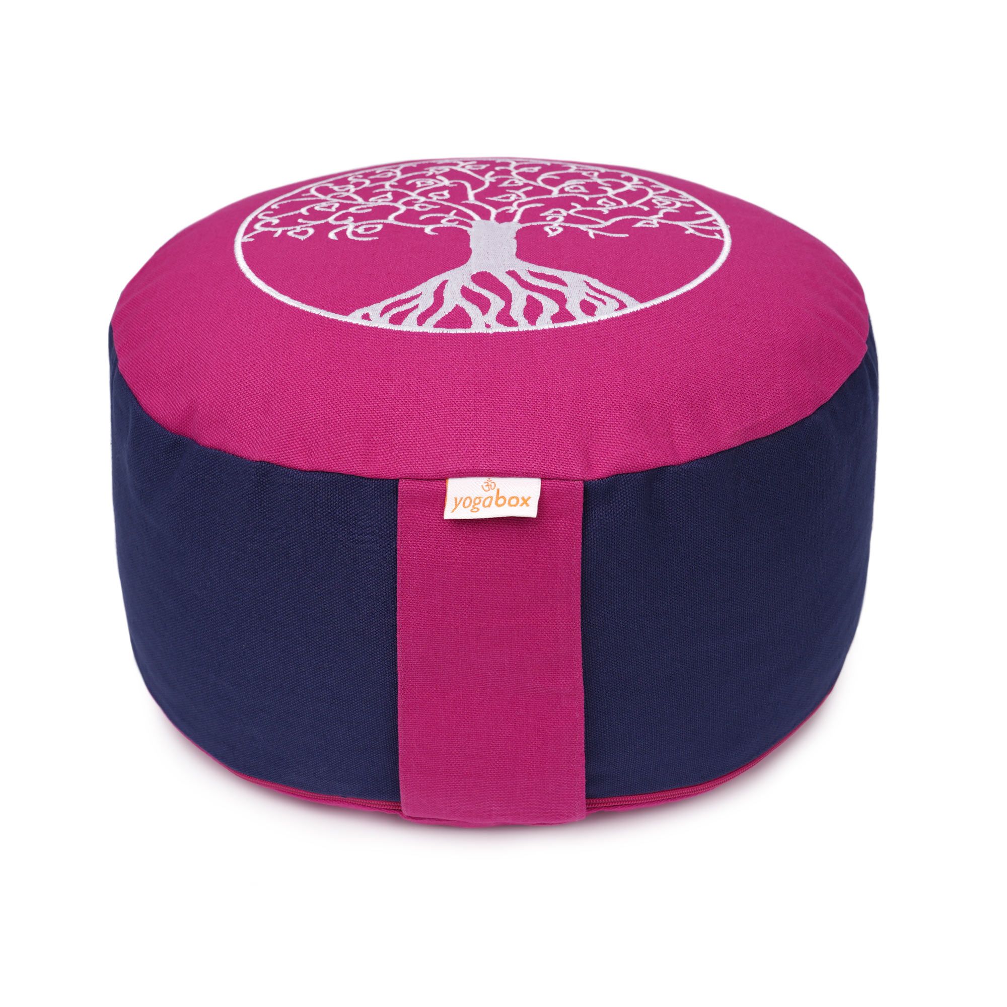 yogabox Meditationskissen Glückssitz® Lebensbaum - magenta / dunkelblau 33 x 15,0 cm 1 St