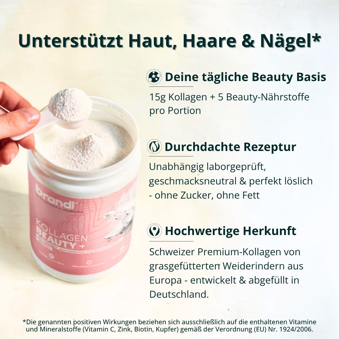 Kollagen Beauty + Deine 6-in-1 Formel für Haut, Haare & Nägel