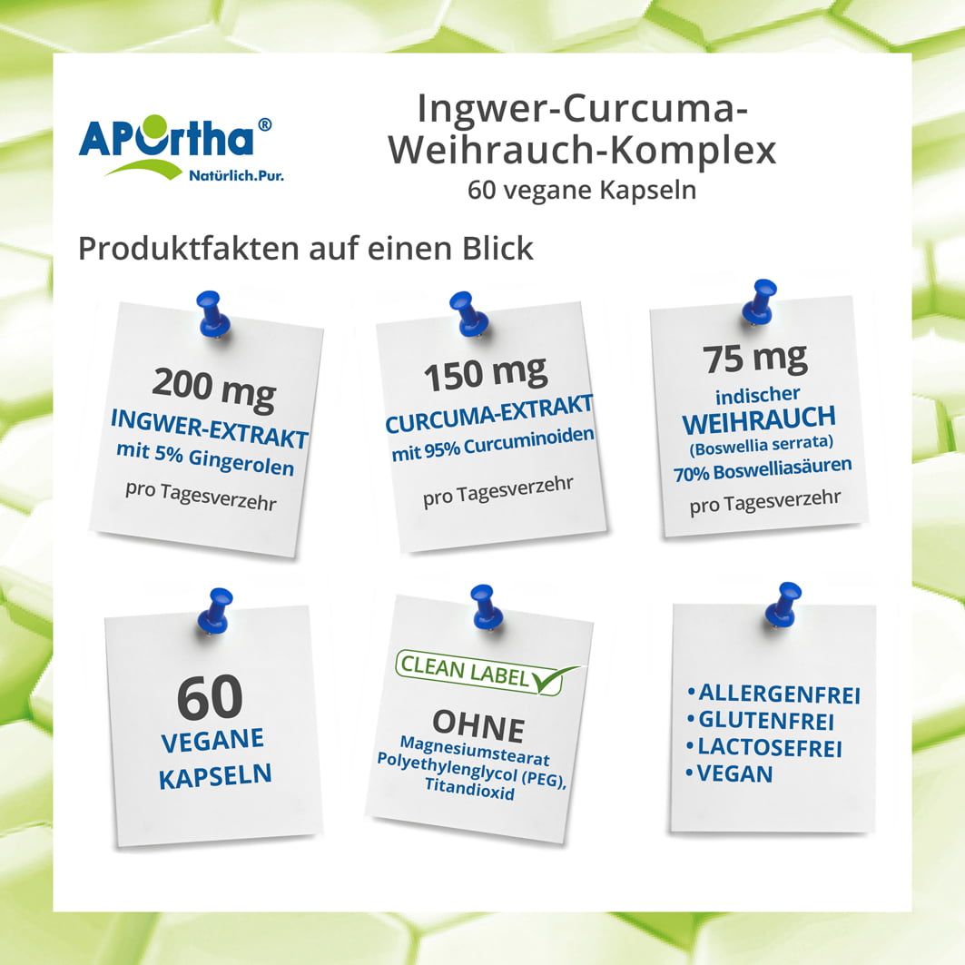 APOrtha® Ingwer-Curcuma-Weihrauch-Komplex Kapseln 60 St