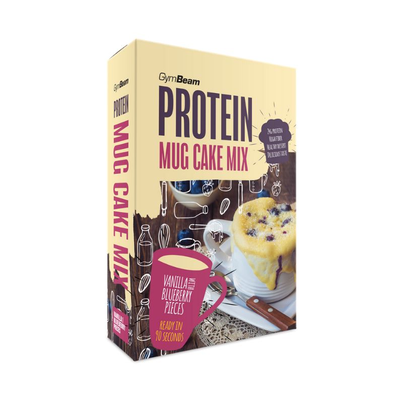 GymBeam Protein Mug Cake Mix Vanille mit Heidelbeerstückchen 500 g