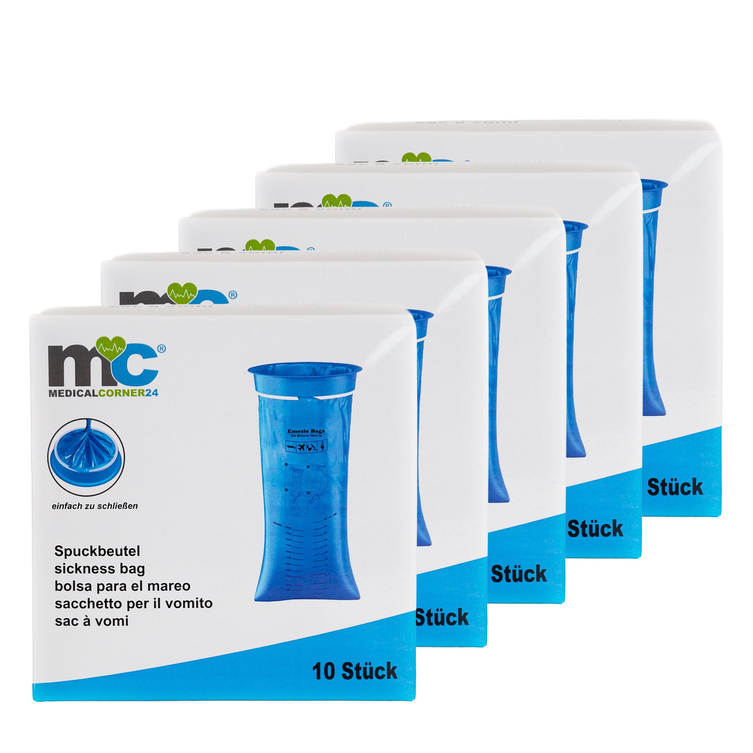 Medicalcorner24 Spuckbeutel  1,5 L Aufnahmekapazität , latexfrei