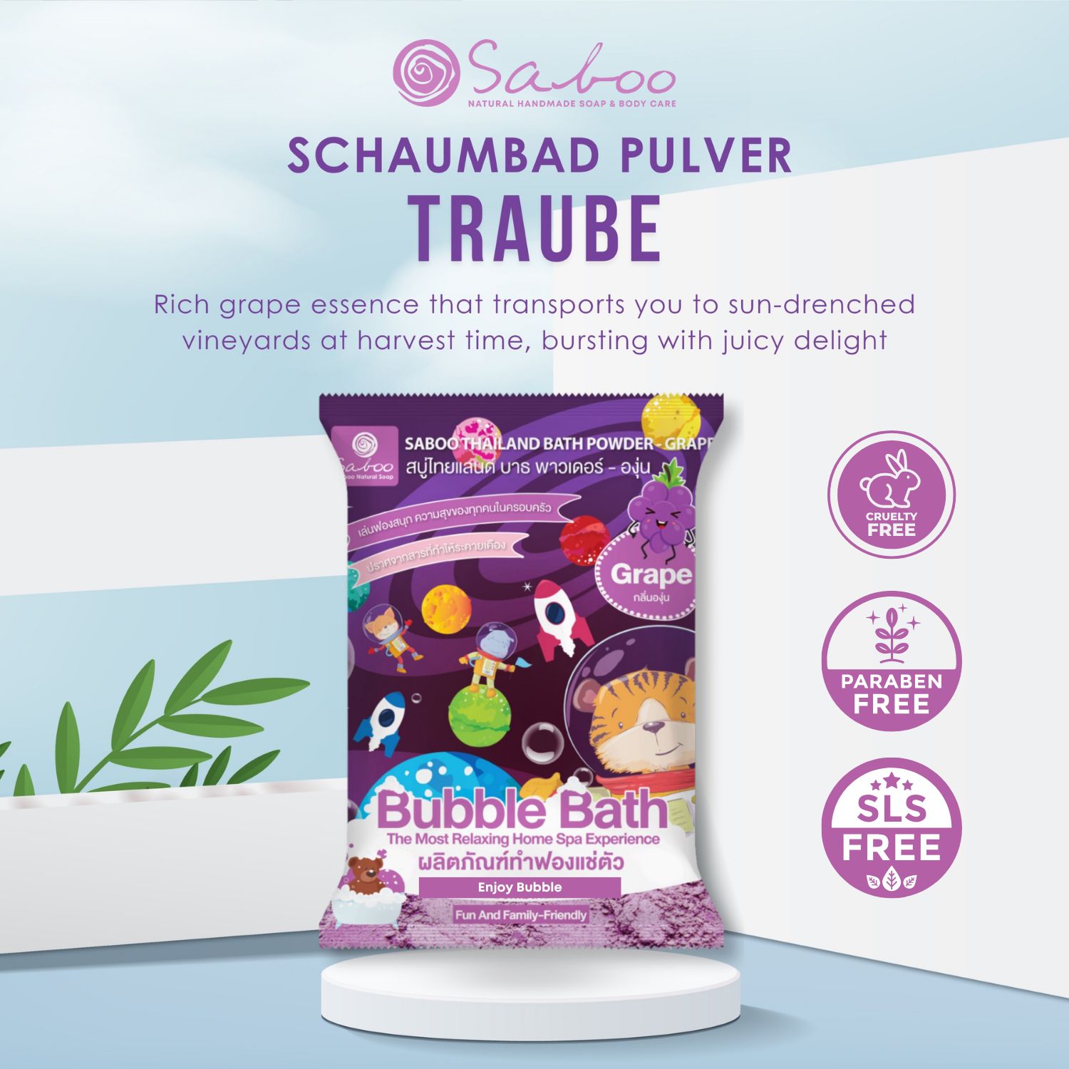 SABOO Schaum Bad Pulver - Traube
