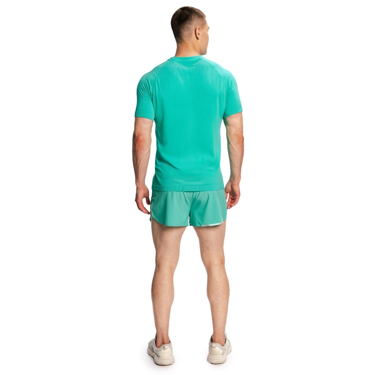 GymBeam T-Shirt Herren loose kurzarm aus Nylon Pulse X Running grün