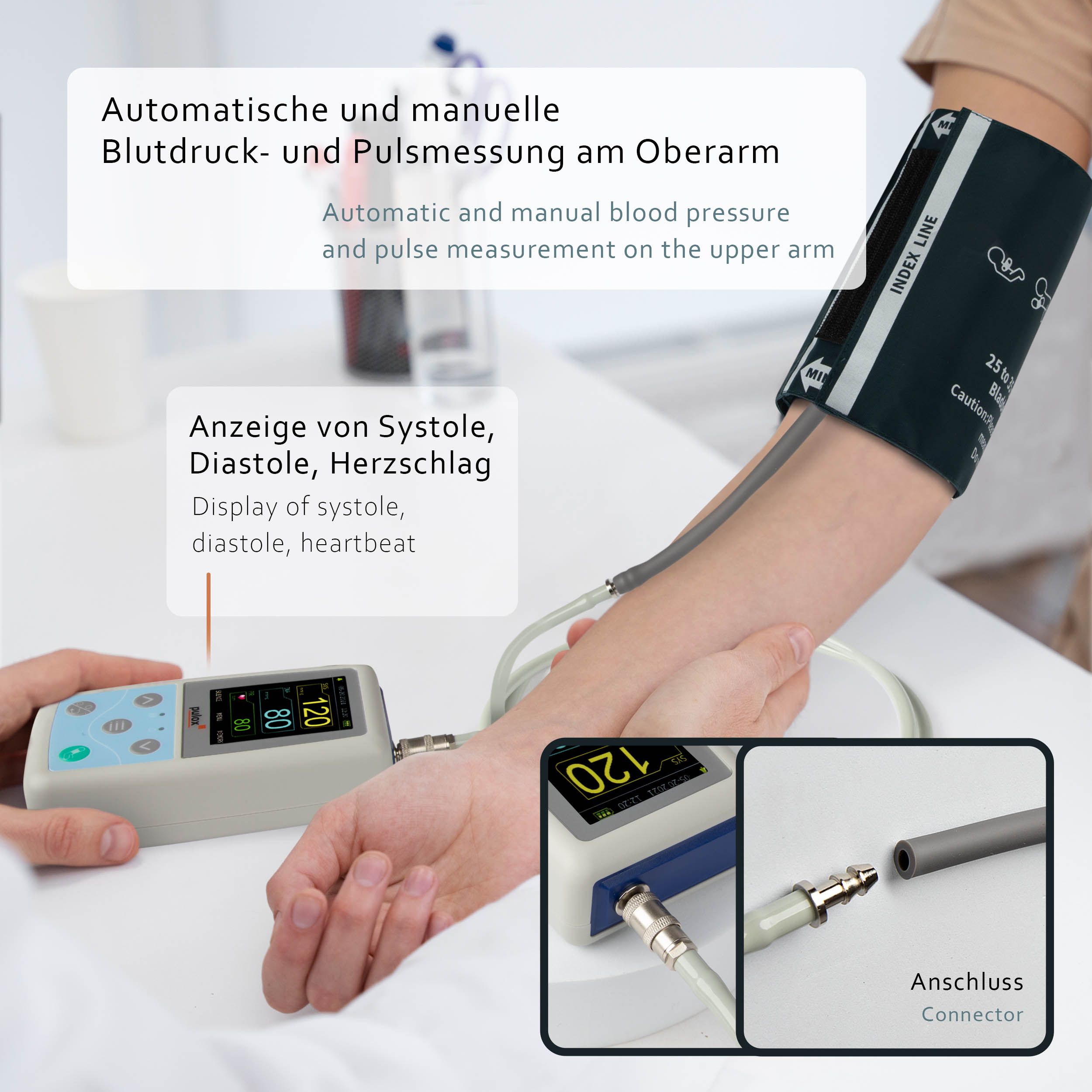 Pulox ABDM-50 Blutdruckmessgerät - Für Langzeitmessung und ambulantes Blutdruck-Monitoring