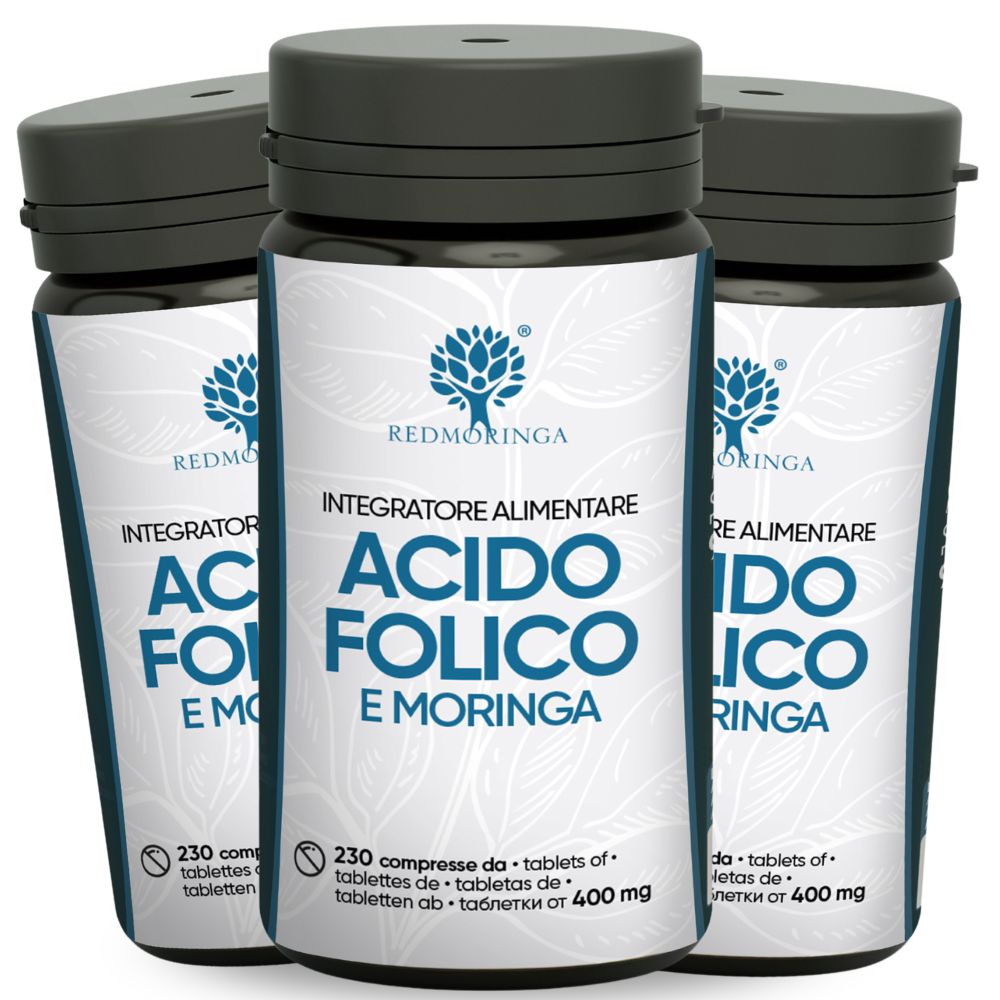 RedMoringa Folsäure Nahrungsergänzungsmittel 690 vegan Tabletten 3 St Kapseln