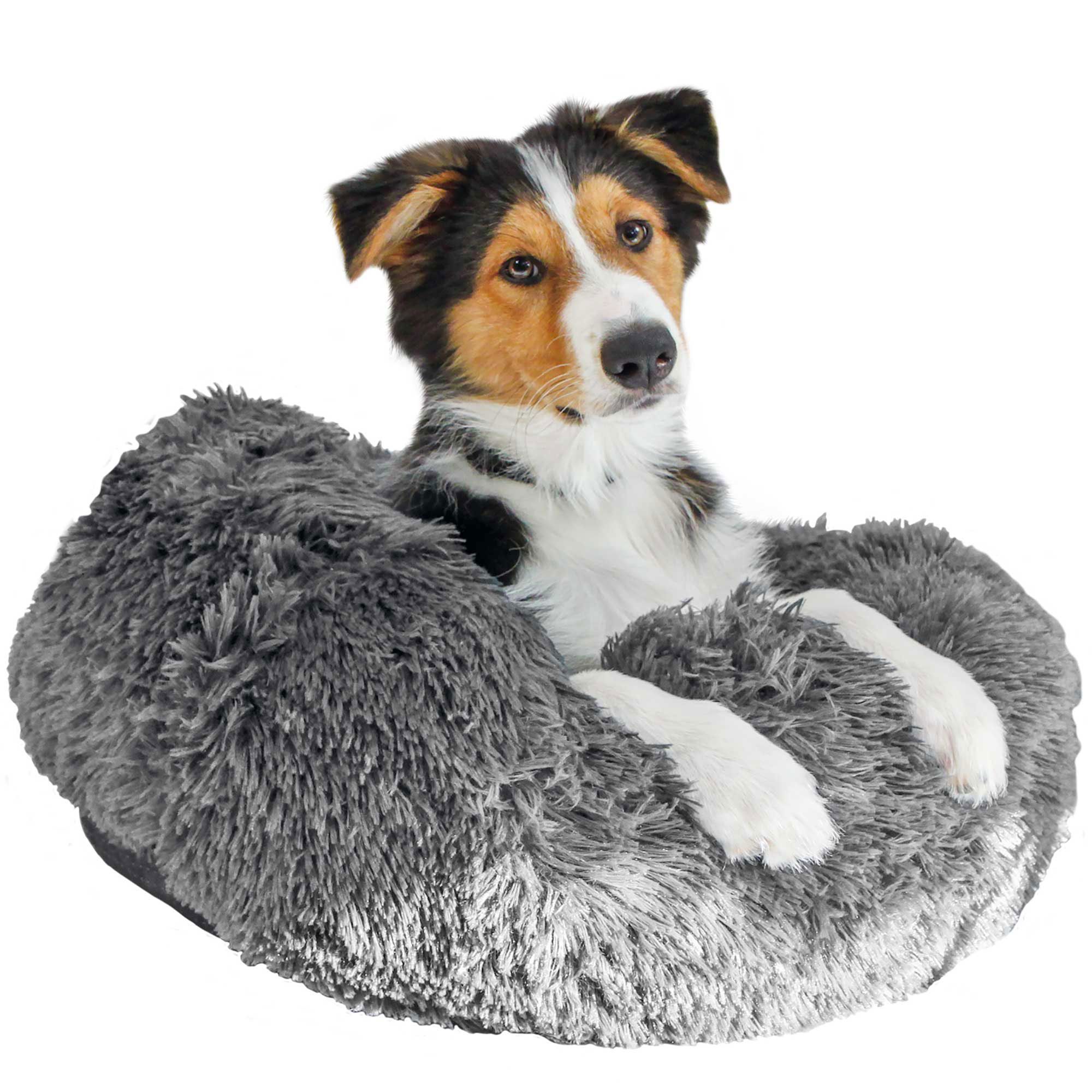 Hunde-Plüschbett Flauschi - Kuschelbett Donut - mit Anti-Rutsch-Boden - waschbar