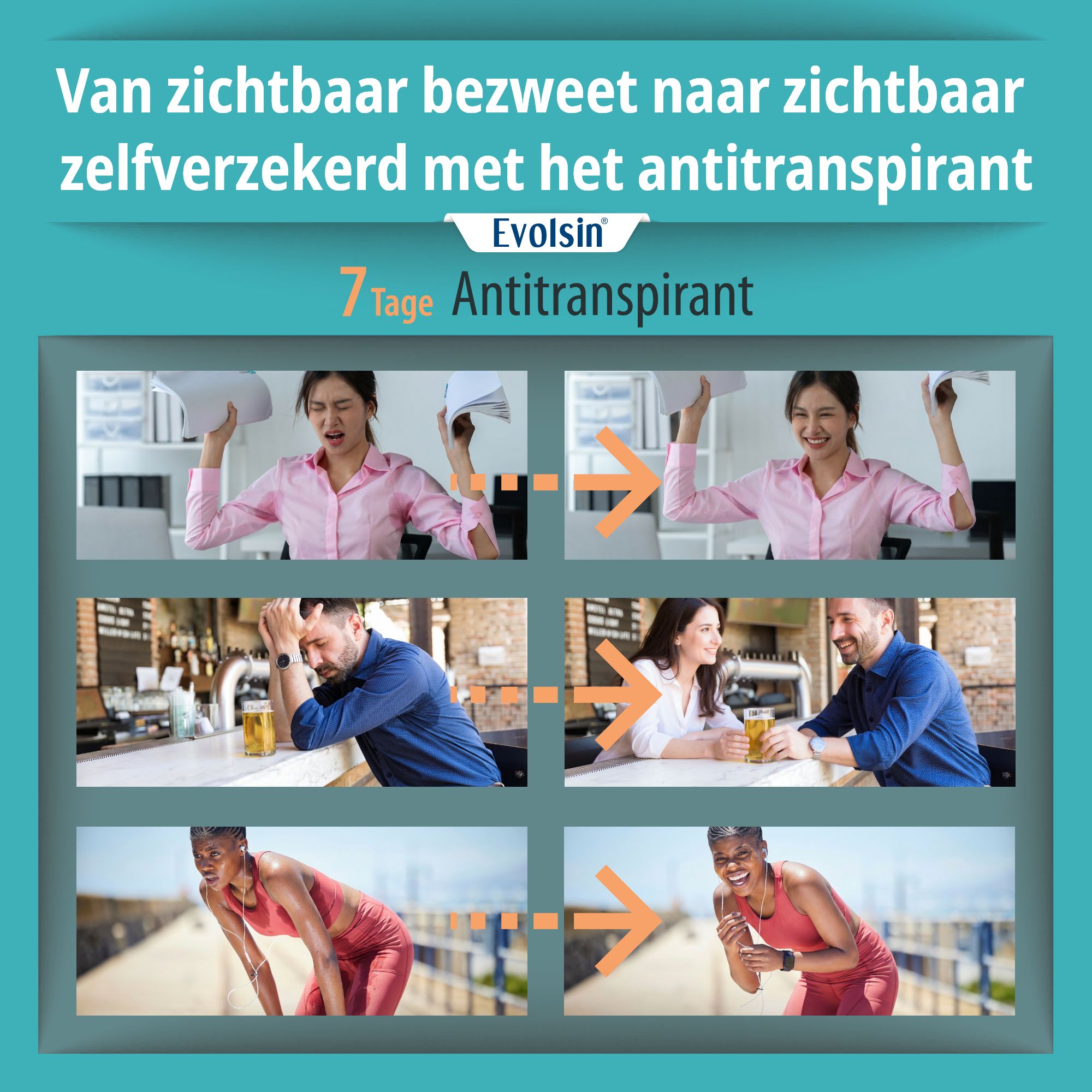 Evolsin® 7 Tage Antitranspirant - Für Damen & Herren - Bis zu 7 Tagen schweißfrei