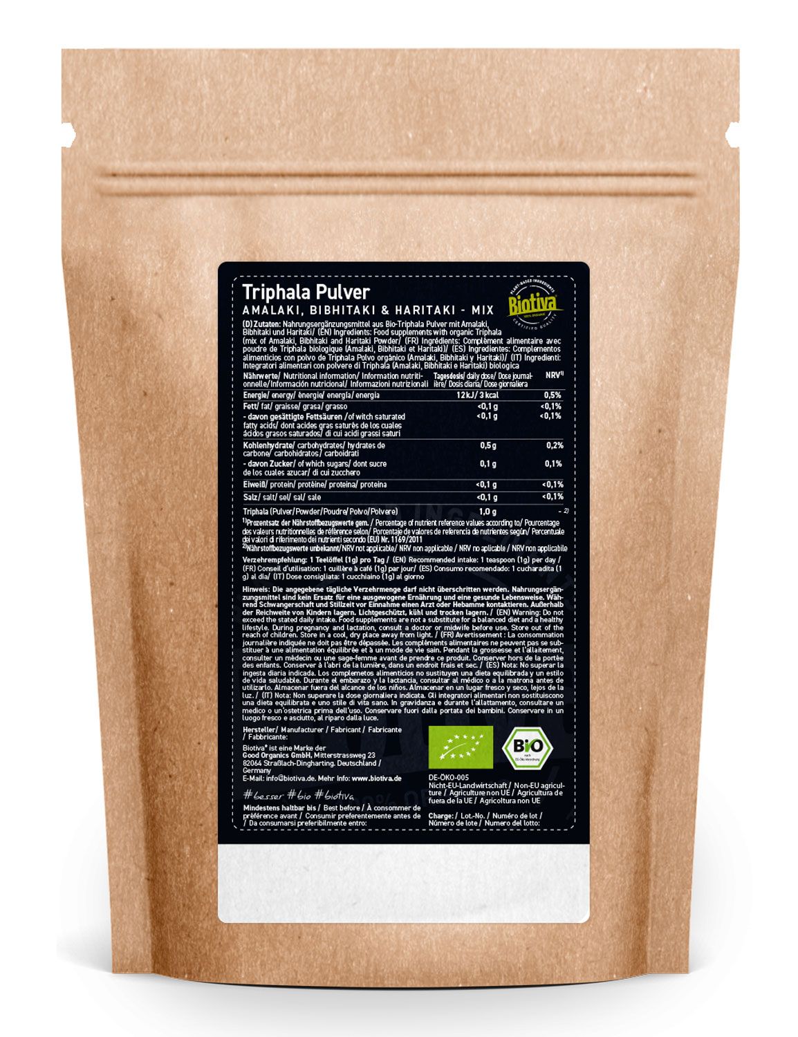 Biotiva Triphala Pulver Bio 200 g