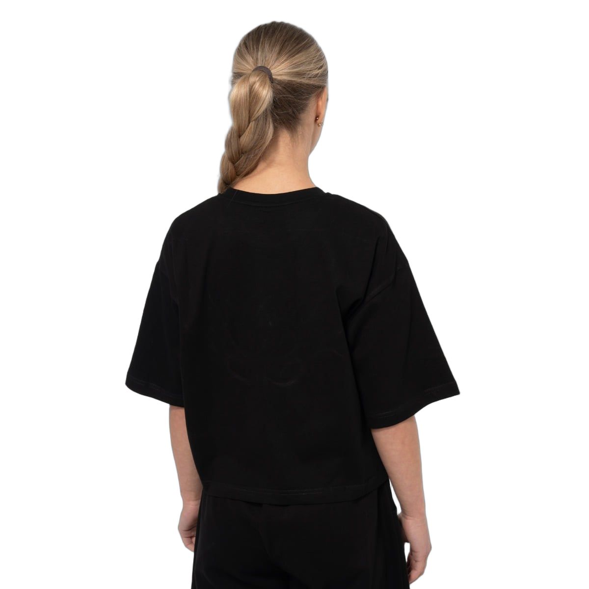 GymBeam T-Shirt Damen Oversized Kurzarm mit Rundhalsausschnitt Schwarz Thorn