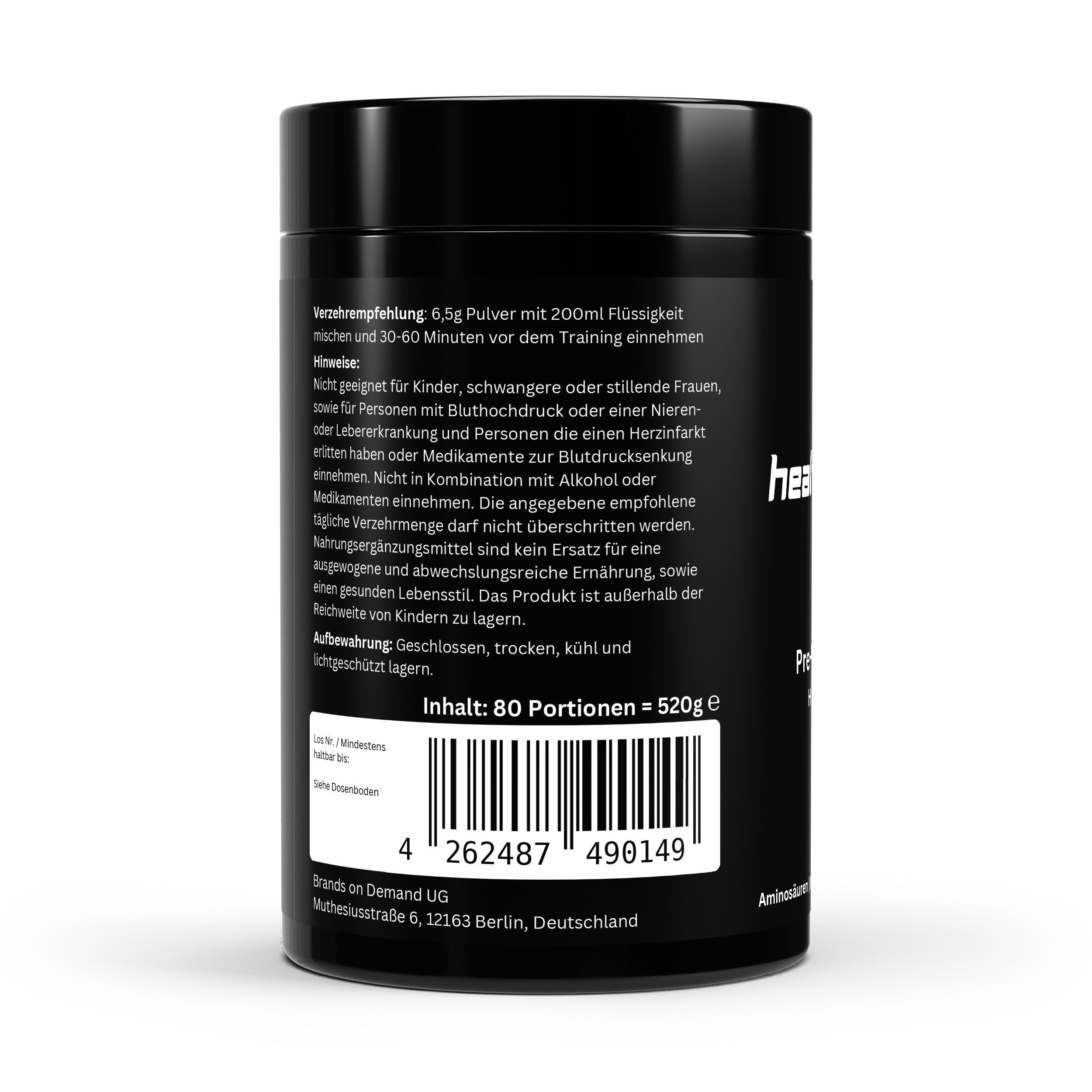 HEALTH & SPORT Pre-Workout Booster Himbeere Pulver