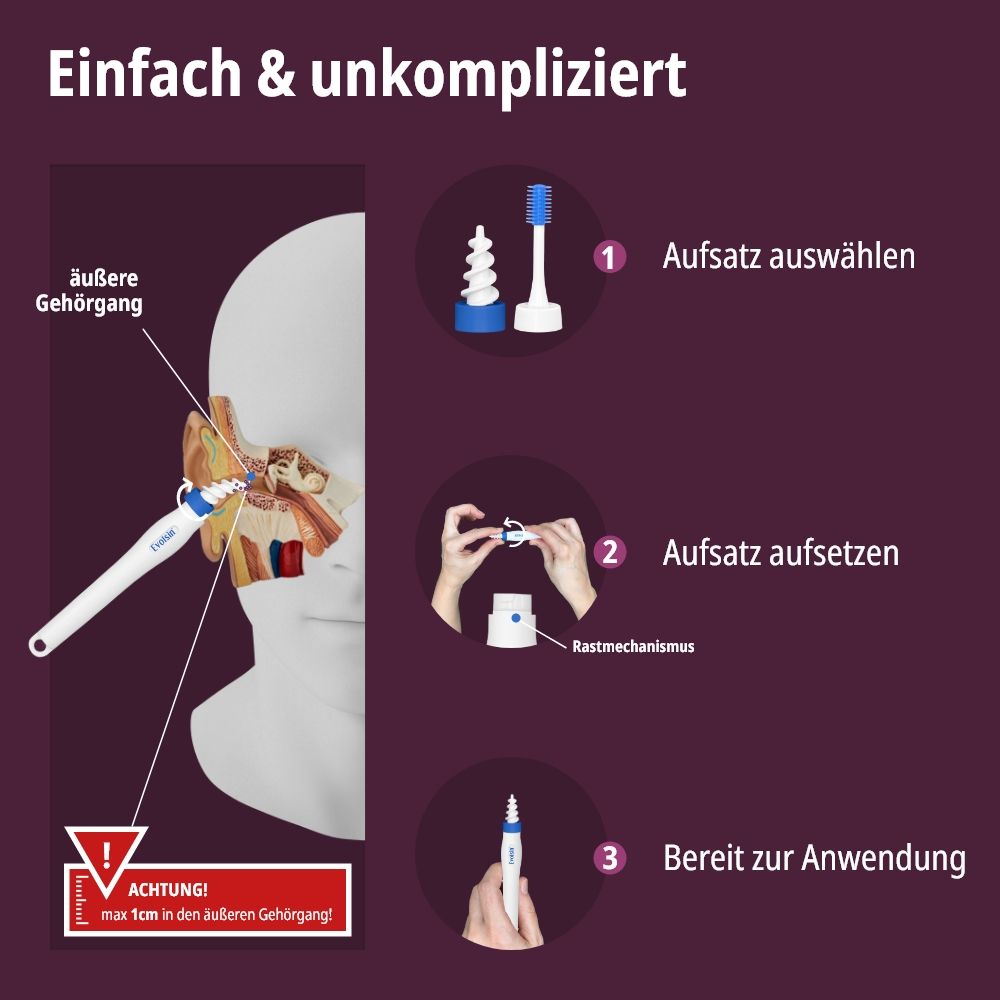 EVOLSIN® Anti-Cérumen: Avertissements et effets secondaires possibles.
