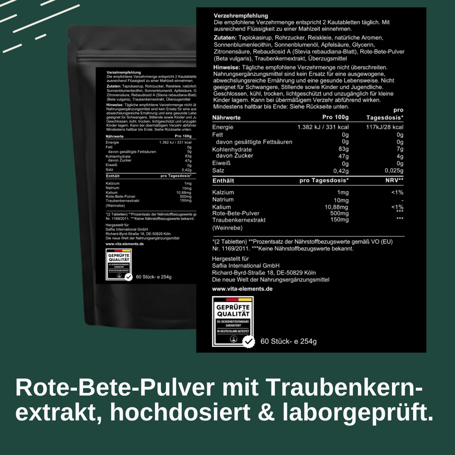 Vita Elements Rote-Bete Kautabletten