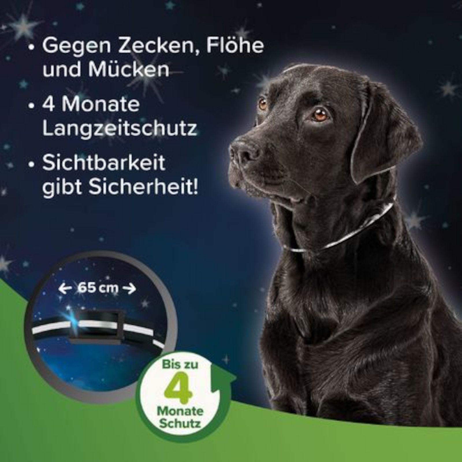Beaphar Zecken- und Flohschutz Halsband reflektierend für Hunde