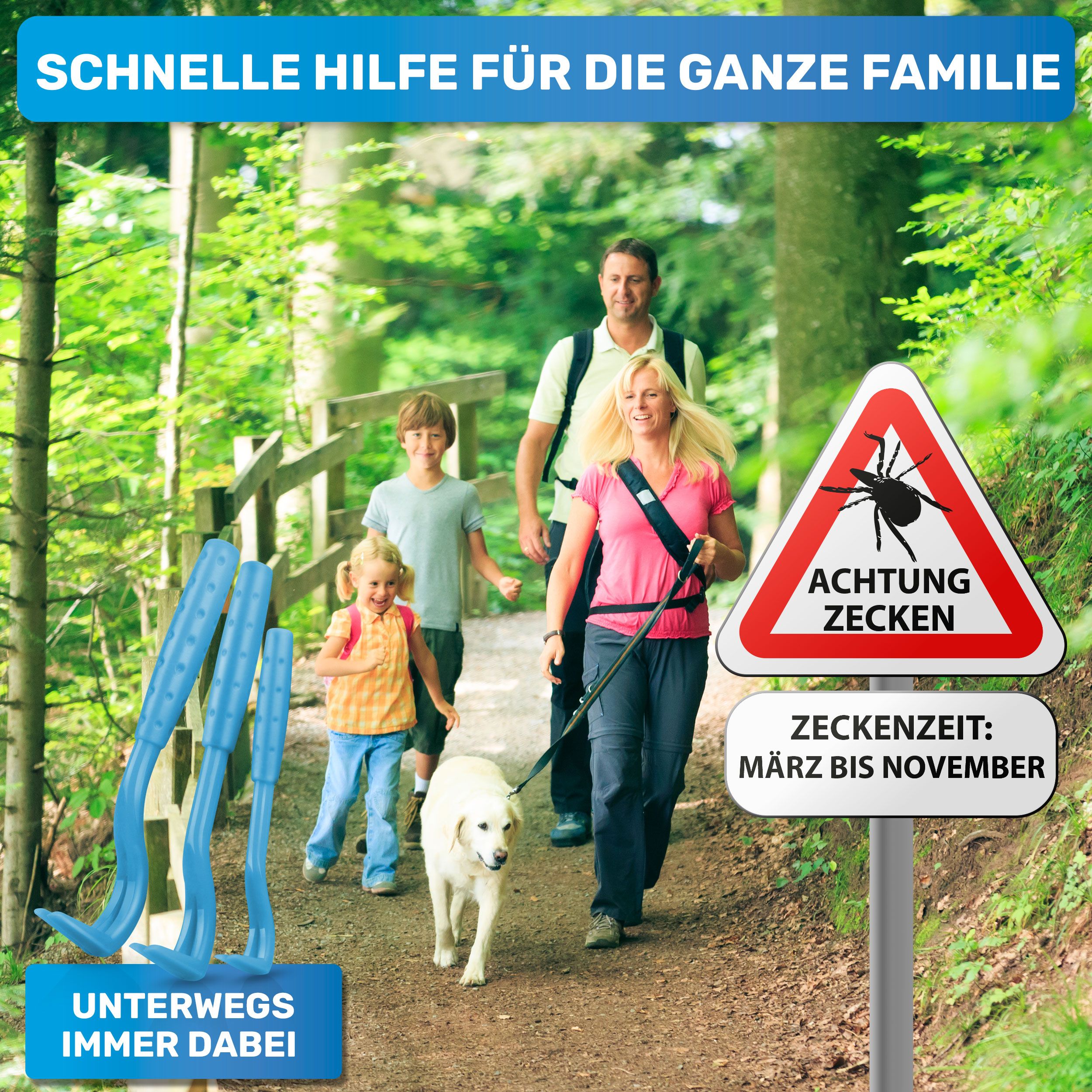 BluePet 3er Set Zeckenhaken als Zeckenentferner