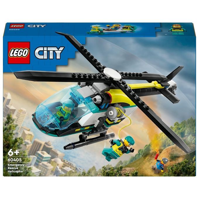 LEGO City 60405 Elicottero di Soccorso di Emergenza, Set con Veicolo Giocattolo con Rotori e Verric