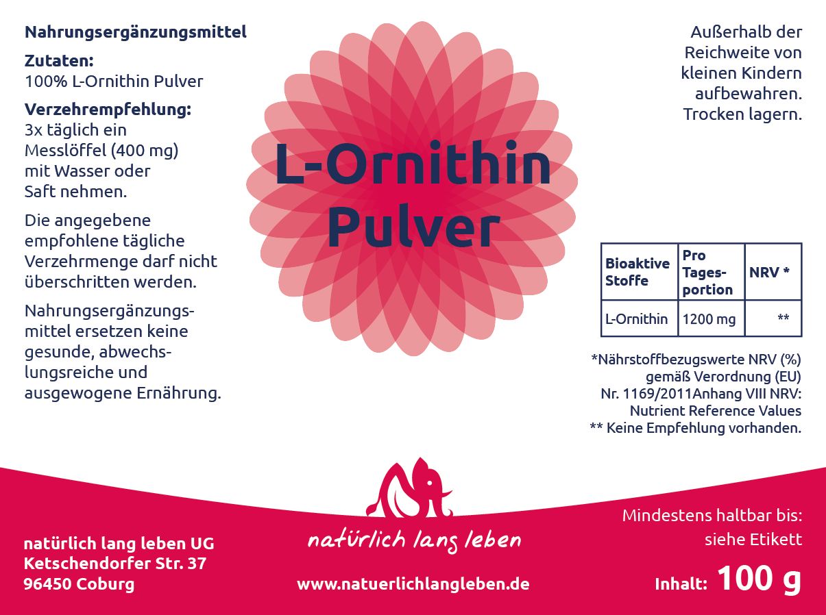 natürlich lang leben L-Ornithin Pulver
