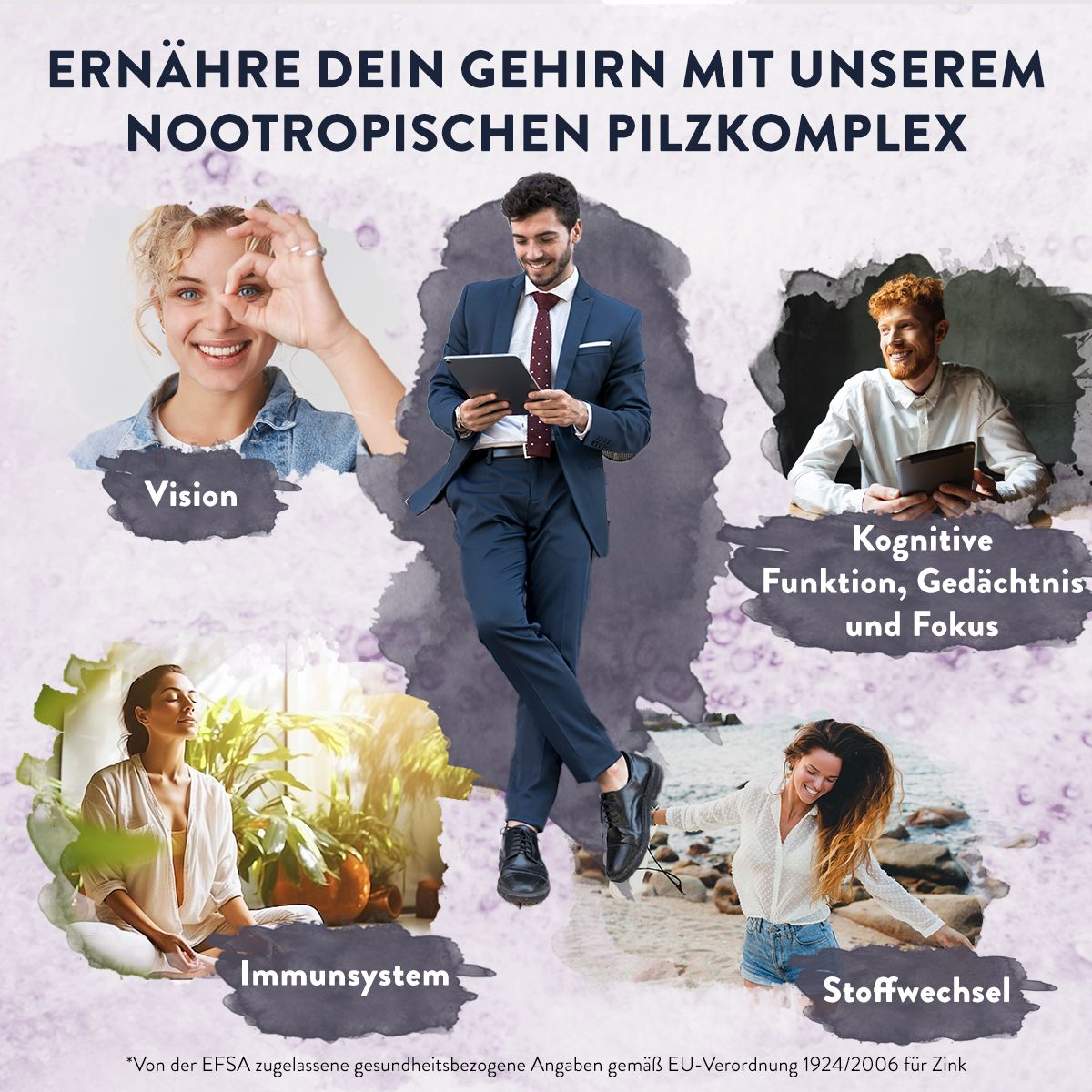 Produkt mit Verpackung und Text. Enthält Informationen über Inhaltsstoffe und Vorteile. Marke: AAVALABS.