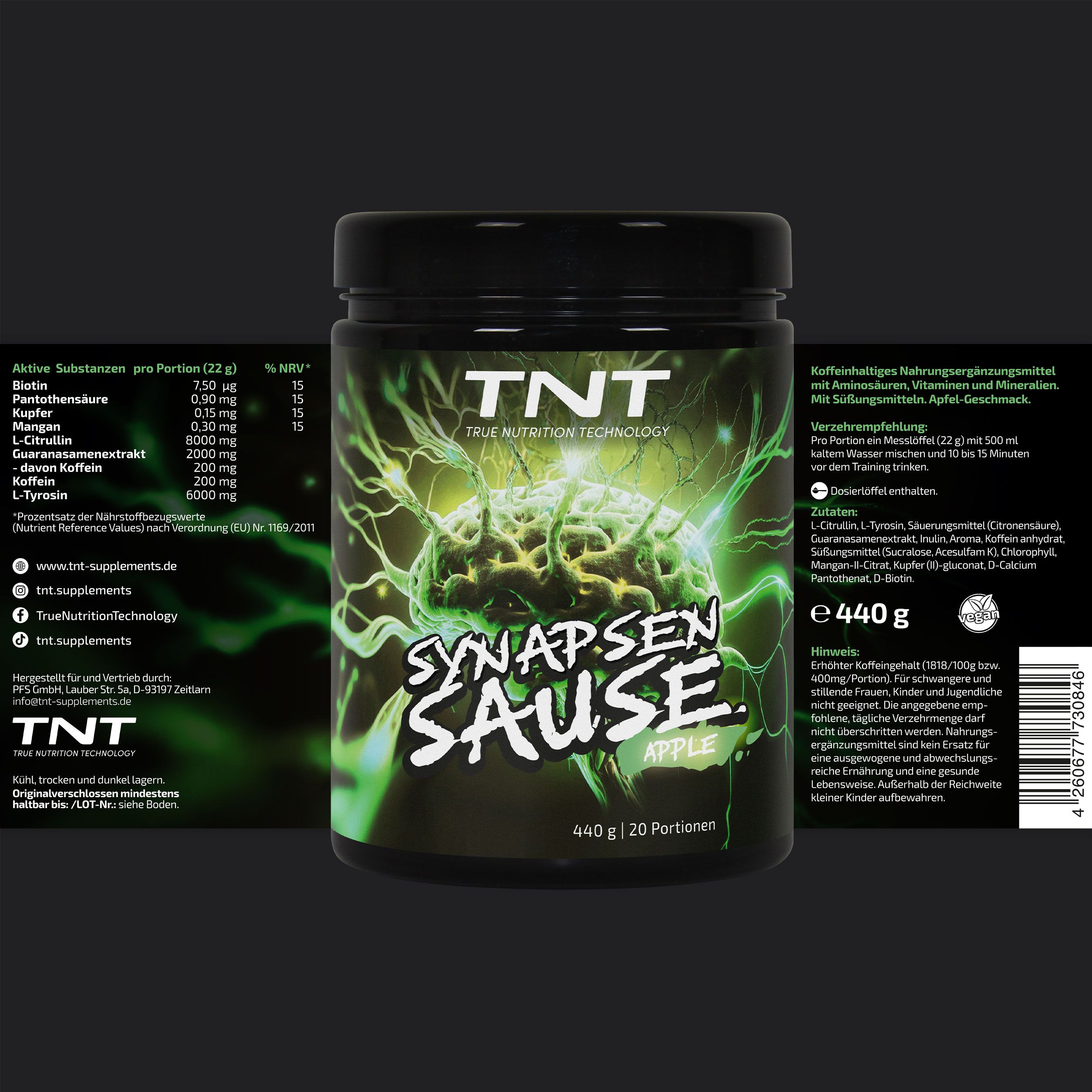 TNT Synapsensause - Pre-Workout Booster (Apfel)